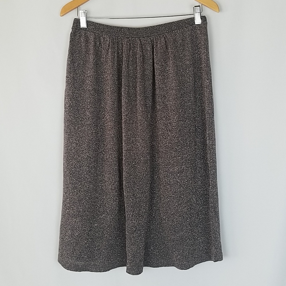 Rebecca Taylor women S brown A-Line skirt metallic thread semi sheer minimalist